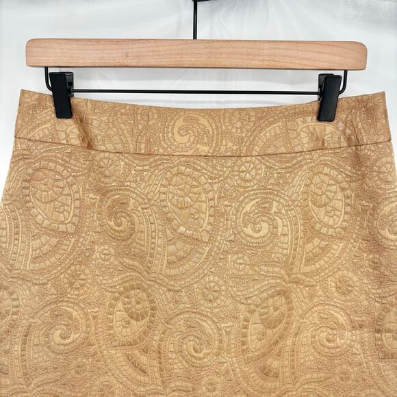 Banana Republic Tan Mosaic Pencil Skirt Size 10 - Picture 1 of 5